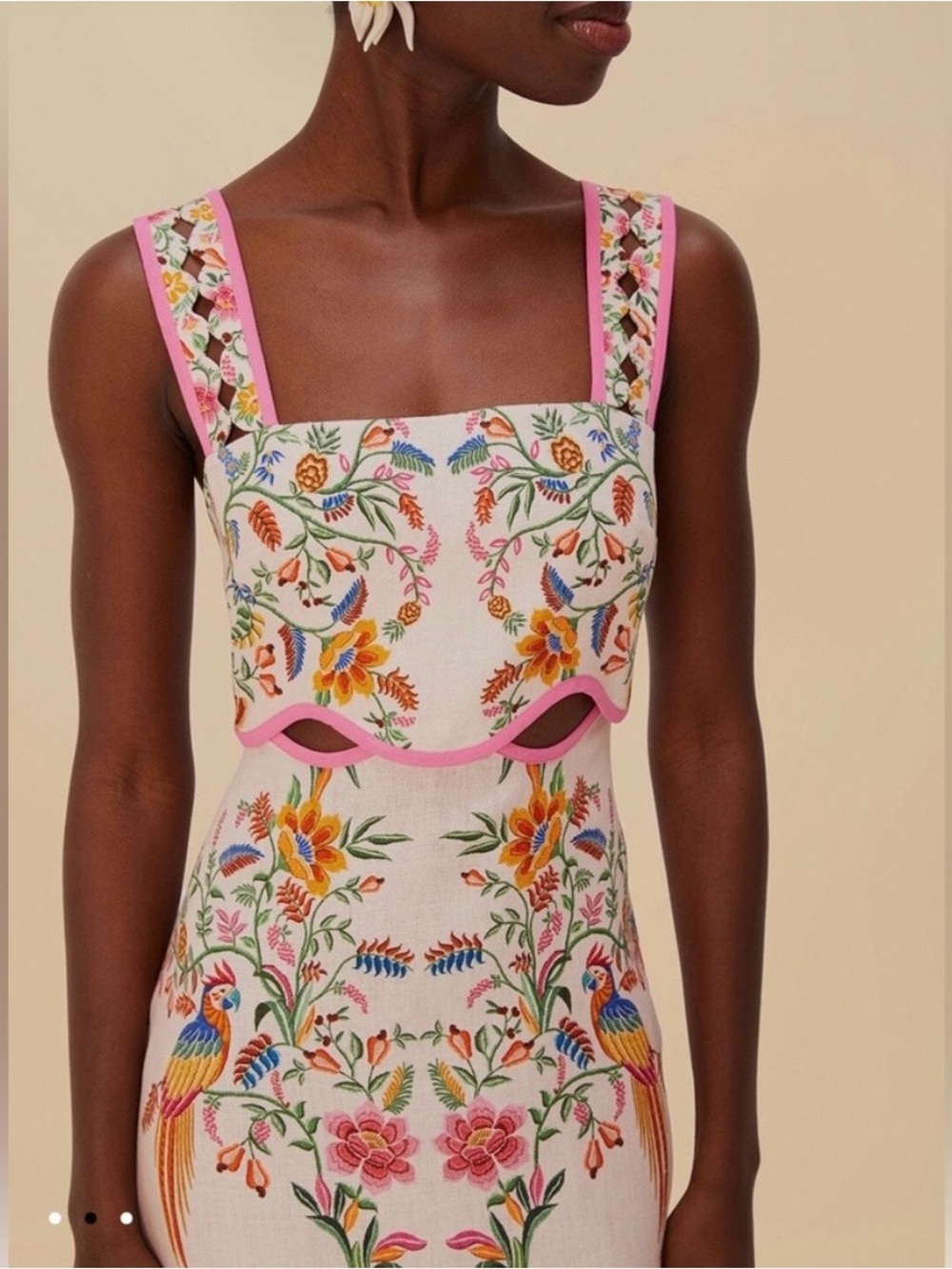FARM Rio Delicate Forest Linen Mini Dress - Picture 2 of 6